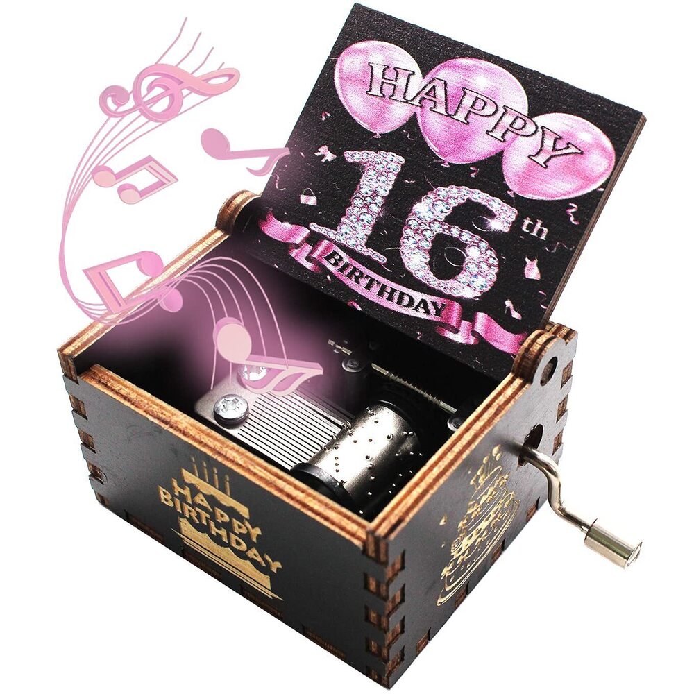 5467 Wooden Music Box- Happy Birthday Music Box Gifts for 16th Birthday